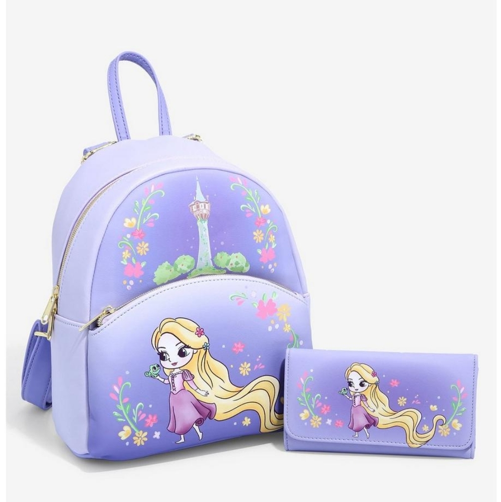 Loungefly Disney Tangled Chibi Rapunzel Mini Backpack & Flap Wallet